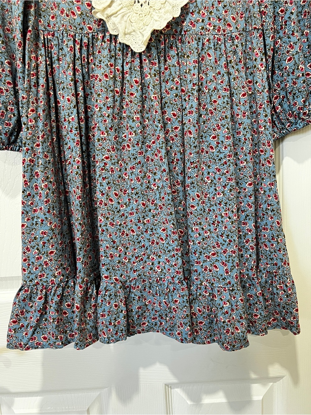 Zara blue floral dress cottage-core Farmhouse size girls 11-12 - Picture 5 of 8